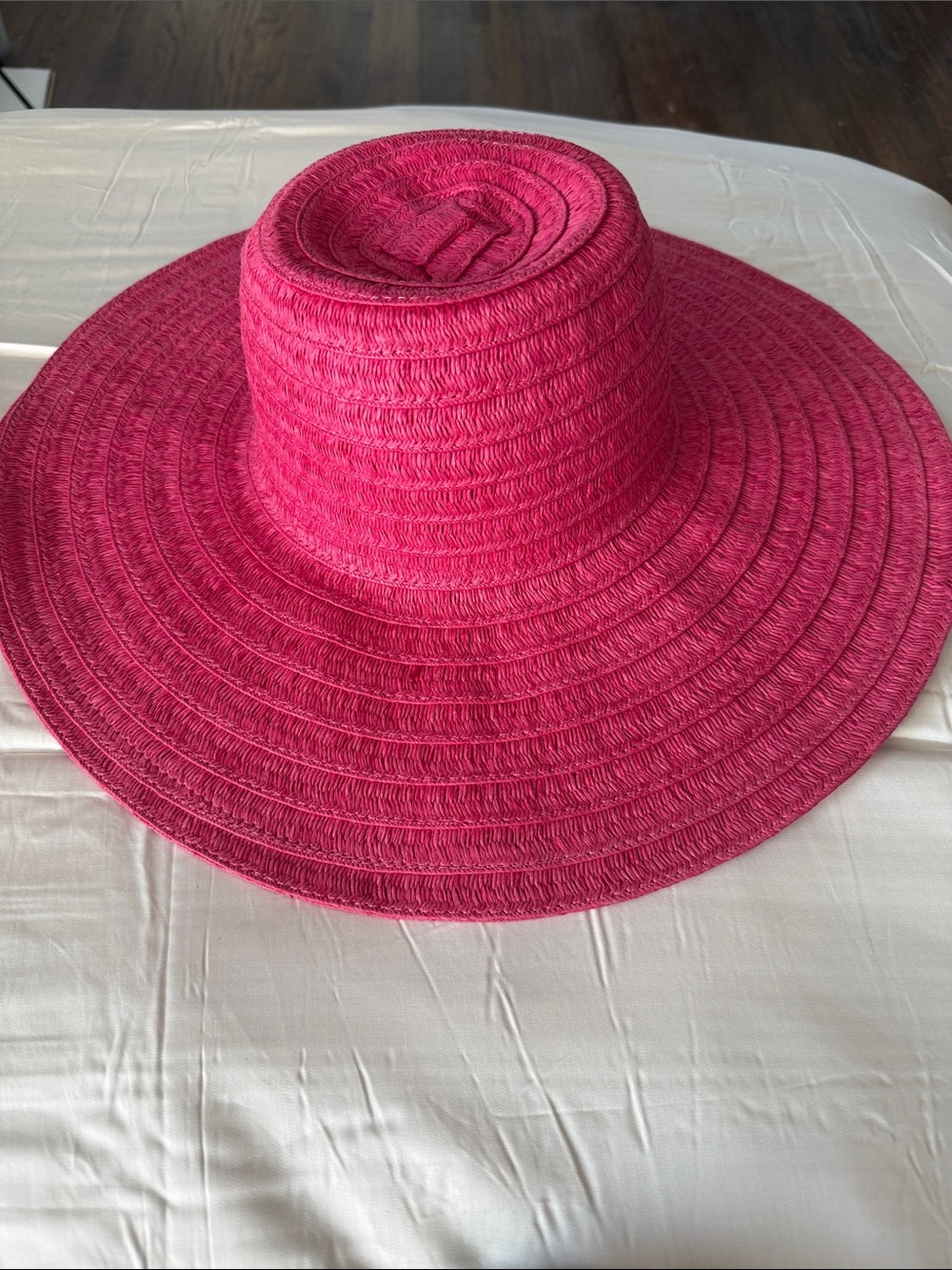 Bright Pink Wide Brim Sun Hat